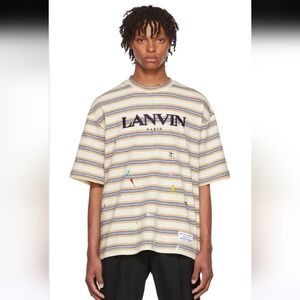Lanvin X Gallery Dept Striped Short Sleeve Shirt Oversized Size S Unisex
